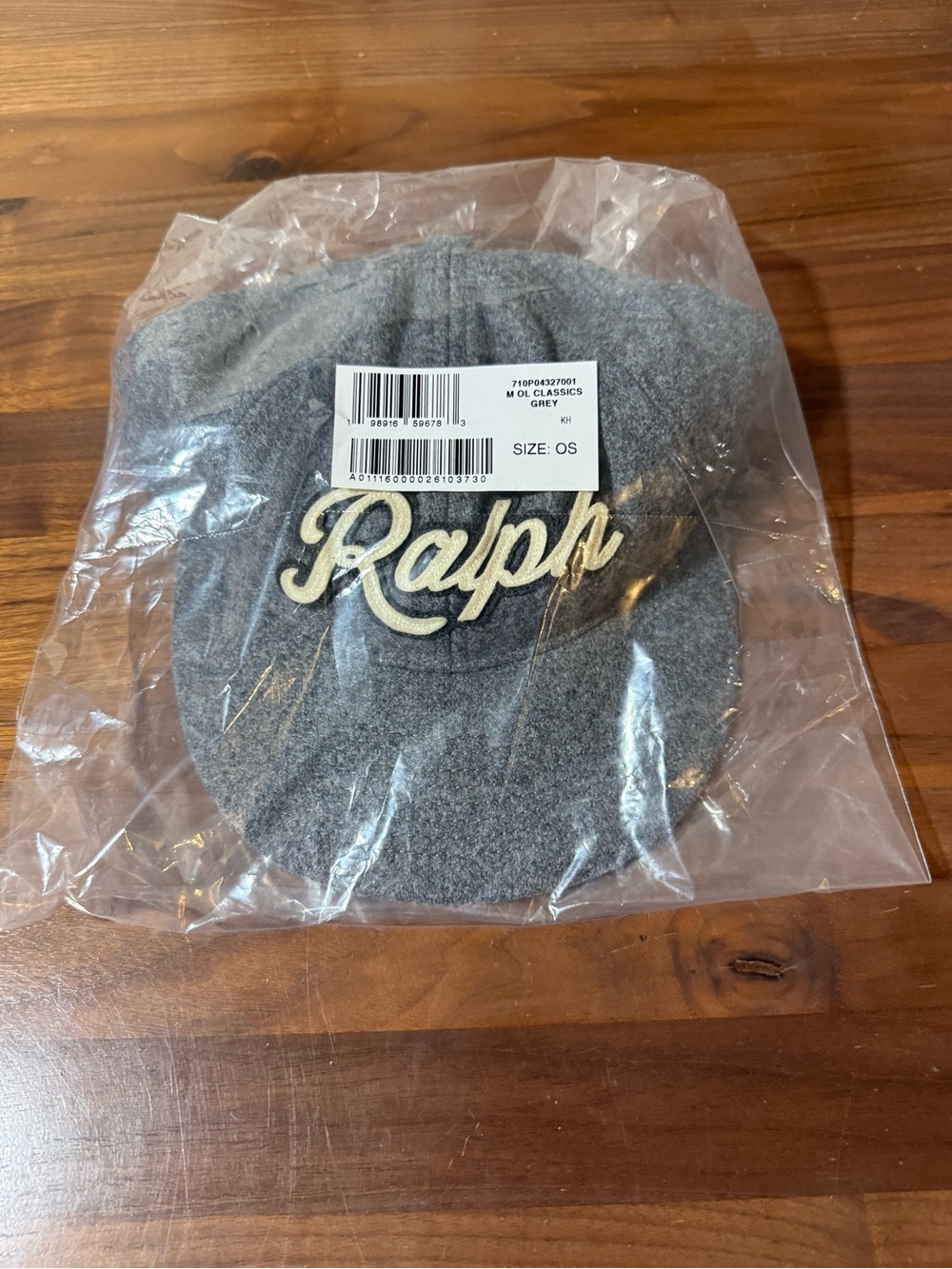 Polo Ralph Lauren The Ralph Logo Wool-Blend Ball Cap Classic Grey Heather Hat - Picture 5 of 6